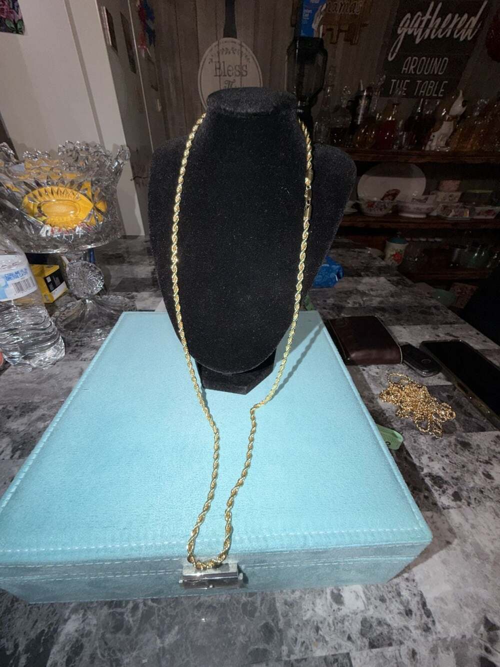 30 inch 14k gold thermal infused over brass rope chain
